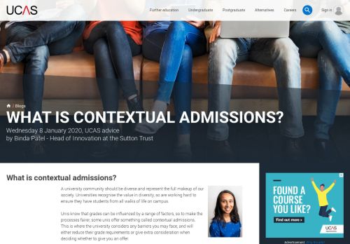 What is contextual admissions? | Undergraduate | UCAS