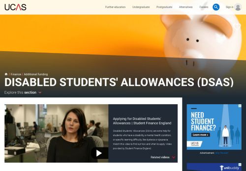 Disabled Students' Allowances (DSAs) | Undergraduate, Postgraduate, Conservatoires | UCAS