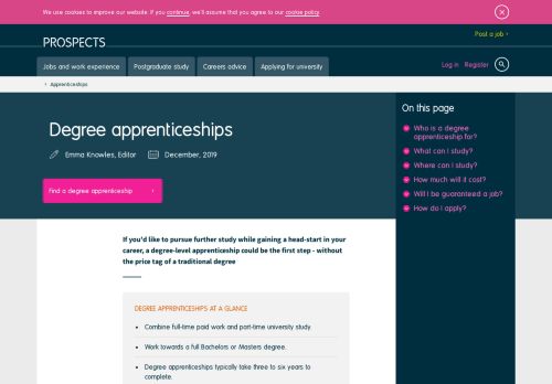 Degree apprenticeships | Prospects.ac.uk