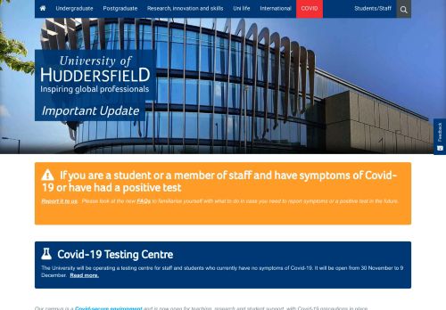 Important Update - University of Huddersfield