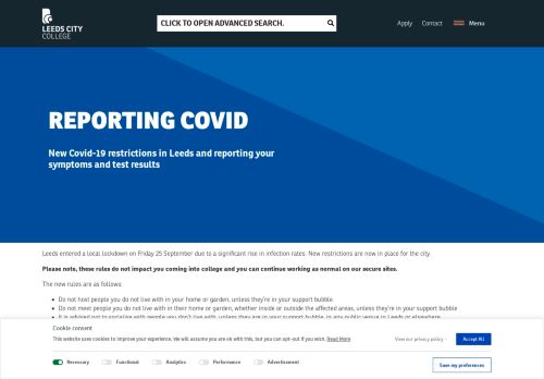 Reporting COVID - Leeds City College