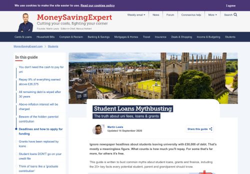 Student loans mythbusting: The truth about uni fees, loans & grants - MoneySavingExpert