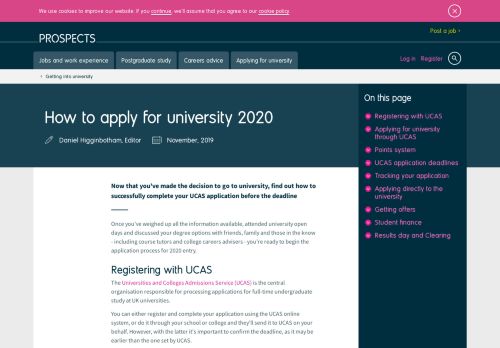 How to apply for university 2020 | Prospects.ac.uk