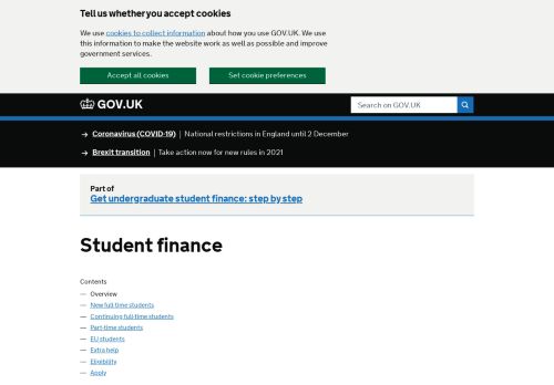 Student finance - GOV.UK  