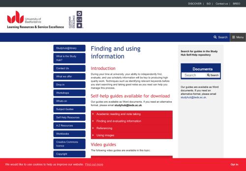 finding-and-using-info | University of Bedfordshire