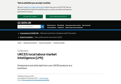       UKCES local labour market intelligence (LMI) - GOV.UK  