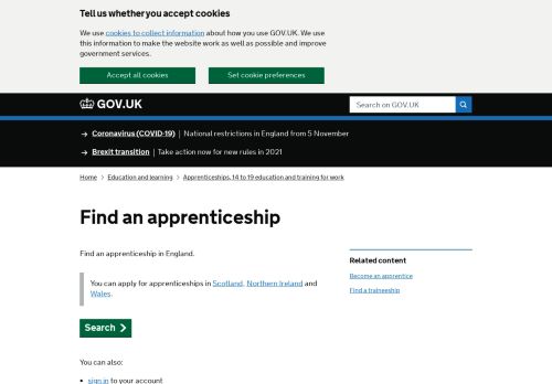 Find an apprenticeship - GOV.UK  