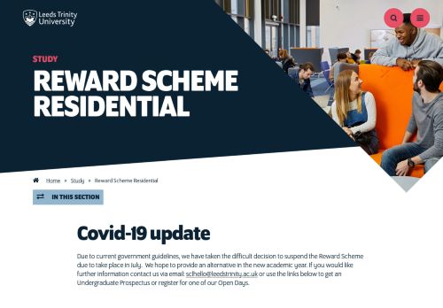 Reward Scheme Residential - Study - Leeds Trinity University