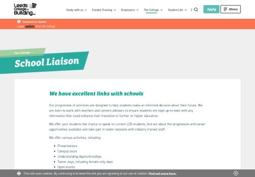 School liaison - Leeds College of Building