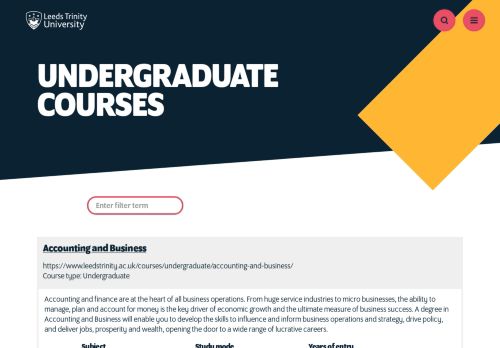 Undergraduate - Courses - Leeds Trinity University