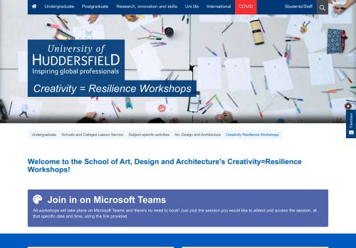 Creativity Resilience Workshops - University of Huddersfield