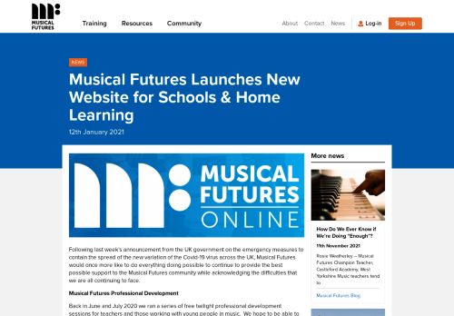 Musical Futures Launches New Website for Schools & Home Learning - Musical Futures
