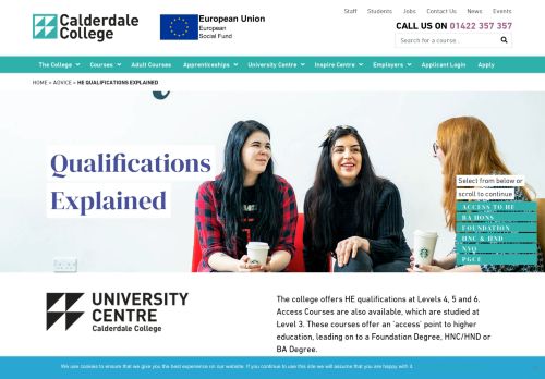 HE Qualifications Explained | Calderdale College